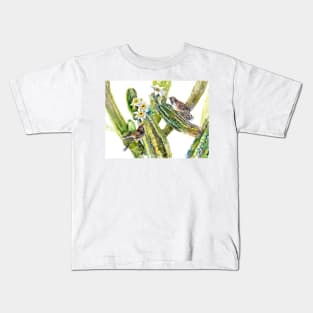 Saguaro Cactus and Wren Kids T-Shirt